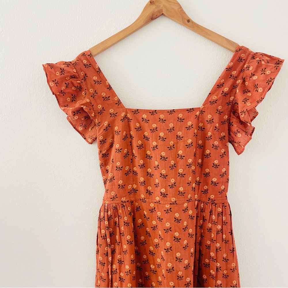 Madewell Ruffle-Strap Tiered Midi Dress in Wild Calendula Block-Print - Picture 6 of 11